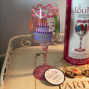 Lolita Love My Wine “It’s My Birthday” glass NIB